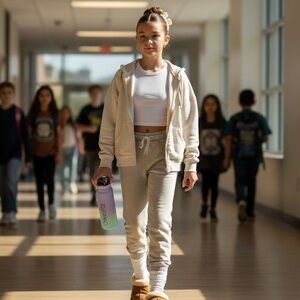 Katie J NYC Kids Light Gray Joggers- size large